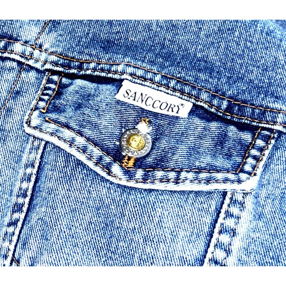Sanccory Men’s Stone Washed Denim Jacket XL - Picture 3 of 8